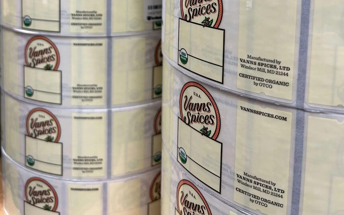 reels of labels for bottles of vanns spices