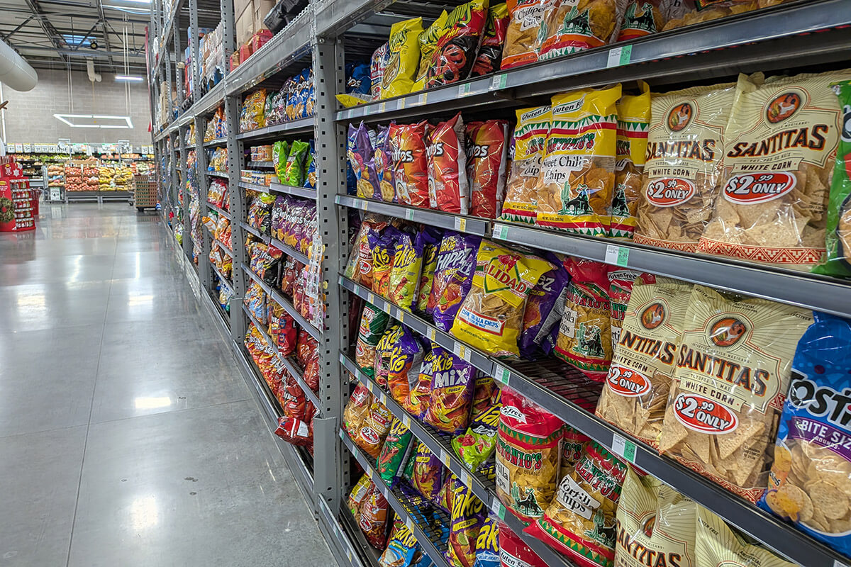 Fig 3: Grocery store, snack food aisle