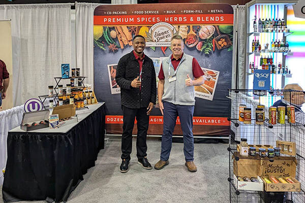 Bob Hoenscheid (retired) and Donnie Coles Jr. proudly display Vanns Spices (2024 show)