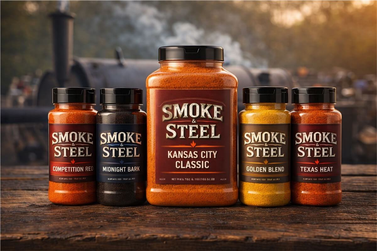 smoke and steel BBQ rub custom-blended seasoning